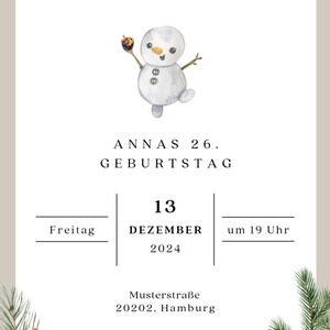Winterliche Einladung (Canva Template Link)