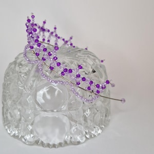Corona de bailarina, tocado de ballet para actuaciones, accesorio para el cabello de bailarina brillante para hada lila, tiara de princesa Aurora