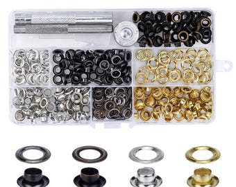 Ösen-Set, Ösen-Set, 4-farbig, mit Werkzeug-Set, 100/200 Teile
