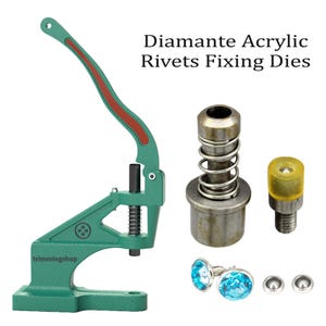 Hand Press Die Fixing Grommet Rivets Studs Hole Punch for Leathercraft Jackets and Craft Projects