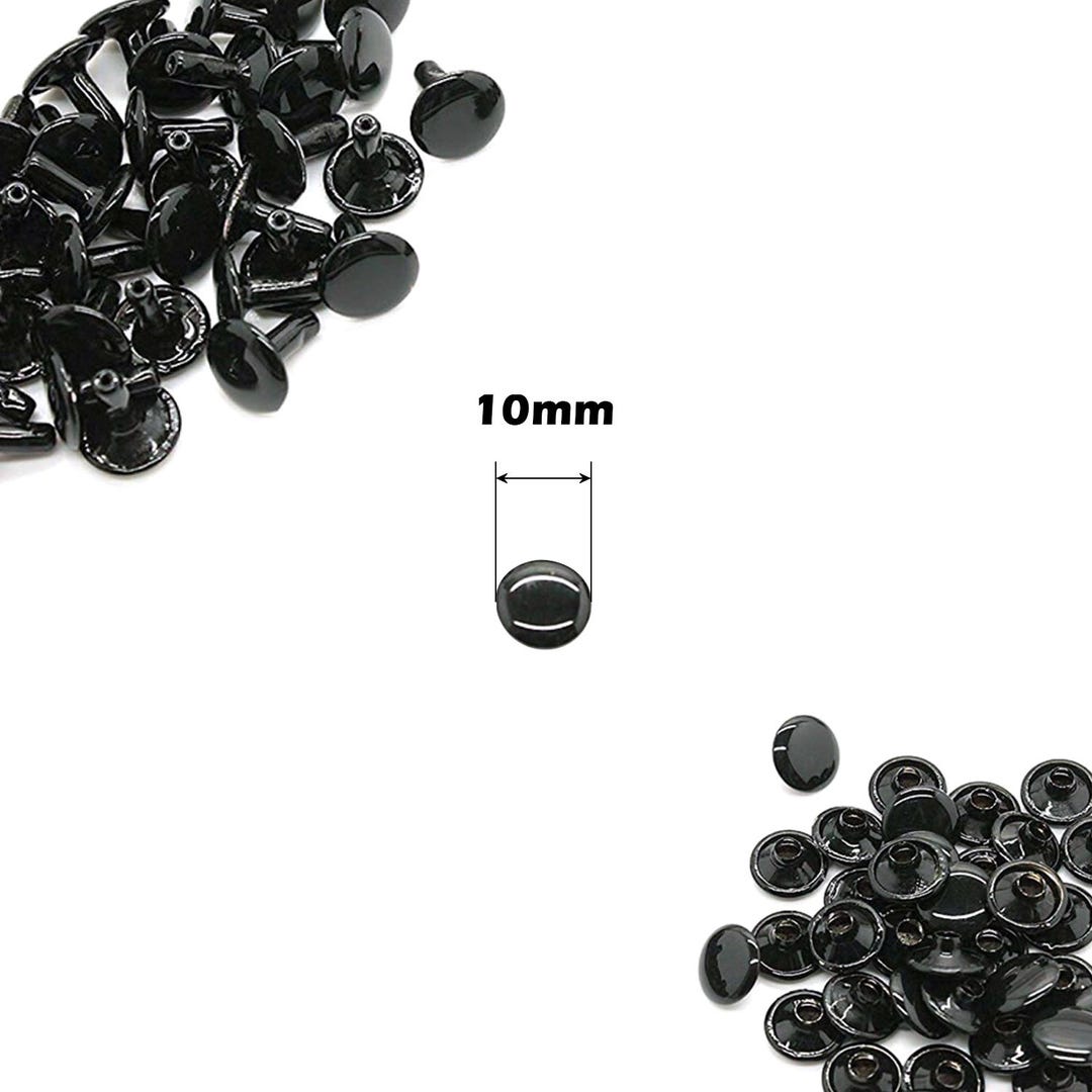 10mm Double Cap Rivets, Tubular Metal Studs for Leather Crafting ...