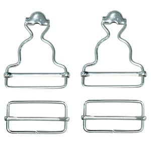 Metalowe klamry do ogrodniczek z prostokątnymi suwakami do pasków, kombinezonów i kombinezonów