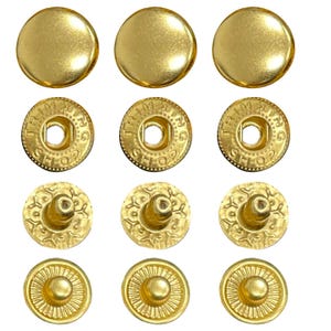 10 Sets Trimming Shop Printed S Spring Press Studs & Green Machine Compatible Fixing Die Set for DIY Crafts, Handbags, Jackets, Clothing
