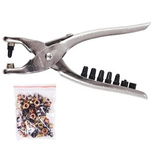 Verwisselbare ponstang, handgereedschap doorvoertules instellen, leren perforator met 6 tips, oogtang voor doe-het-zelf leerwerk afbeelding 8