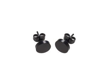 3-8mm Matte Black Metal Stud Earrings Set - 6 Sizes (12 Studs Per Pack), Minimalist Black Studs for Men & Women, Metal Ear Studs