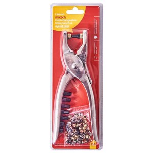 Verwisselbare ponstang, handgereedschap doorvoertules instellen, leren perforator met 6 tips, oogtang voor doe-het-zelf leerwerk afbeelding 7