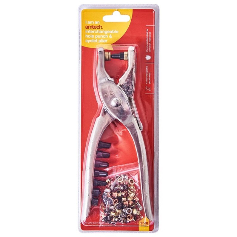 Verwisselbare ponstang, handgereedschap doorvoertules instellen, leren perforator met 6 tips, oogtang voor doe-het-zelf leerwerk afbeelding 7
