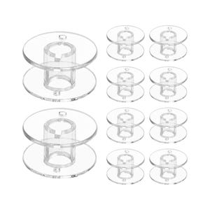 10pcs Sewing Machine Bobbins, Plastic Bobbins for Sewing Machine, Universal Clear Bobbins, Empty Transparent Bobbin Spool for Sewing Machine
