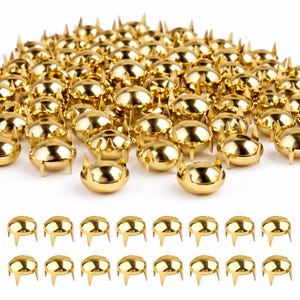 Iron Round Dome Head Punk Studs Prong Back Decorative Accessory for Purses, Leather Jacket, Clothing Decoration & DIY Crafts - 100pcs