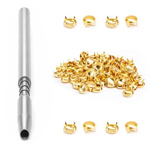 Eisen 100 Stück runde Kuppelniete, Metall 4 Klauen Spike Spot Bolzen Punk Rock Nailhead für DIY Lederarbeiten, Kleidung, Tasche, Gürtel Dekoration