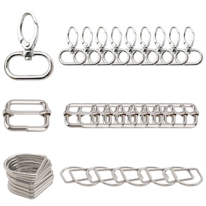 25mm Swivel Karabinerhaken Tri-Glide Schiebeschnallen zum Nähen von Handtaschen-Hardware-Taschenzubehör, DIY-Handwerksprojekte - 30stk