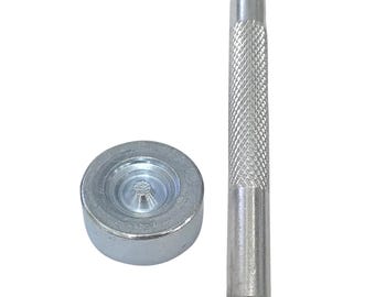 Handgereedschapset drukknopen met drukknopen van zilverkleurig metaal voor het naaien van leer Ambachtelijke kledingreparatie 9 mm