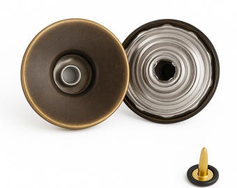 Bronze Brass Jeans Buttons, 17mm Denim Jacket Fasteners
