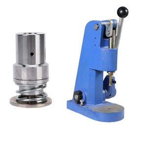 Round Button Maker Die Mould, Fabric Covered Button Making Tool with Blue Hand Press Machine for Jackets, Jumpers, Cardigans & Crafting