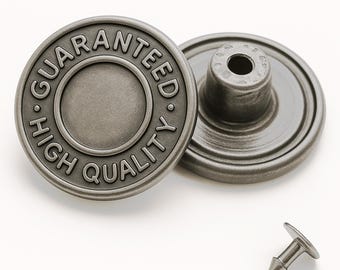 Gunmetal Jeans Buttons, Tack Fasteners, Clothing Repair (14mm, Pack of 10+)