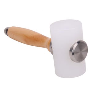 Leathercraft Nylon Mallet, Wooden Handle Leather Hammer, Leather Carving & Stamping Hammer Craft Tool Perfect for Sewing, DIY, Leather Work