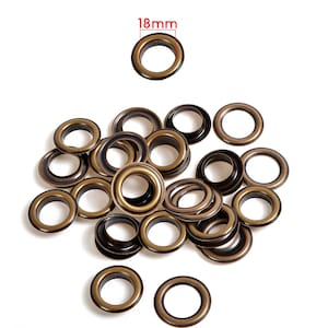 18 mm messing oogjes met sluitring, duurzame en roestbestendige doorvoertules voor doe-het-zelfprojecten, yogamat, zeildoek, vinylbanners, zwembadafdekkingen, 100 stuks