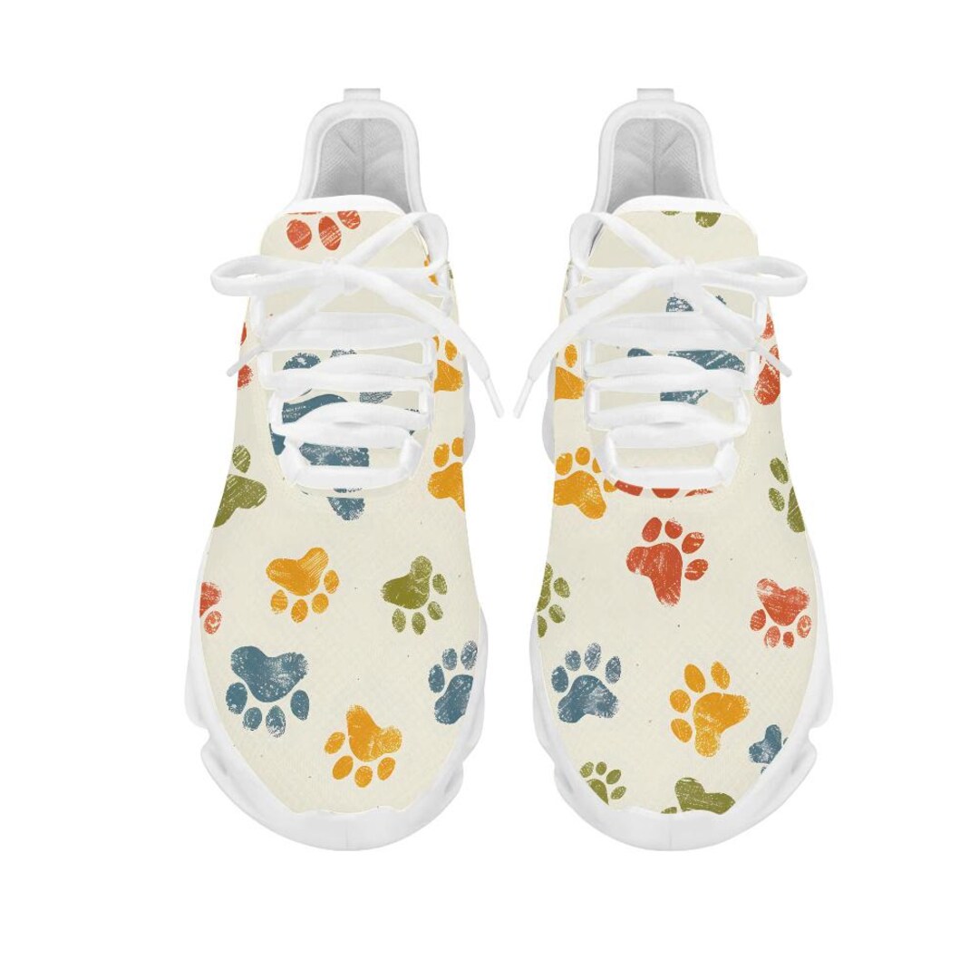 Colorful Doodle Paw Men's High Top Shoes