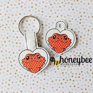 Bearded Dragon Key Fob / Keychain Heart image 2