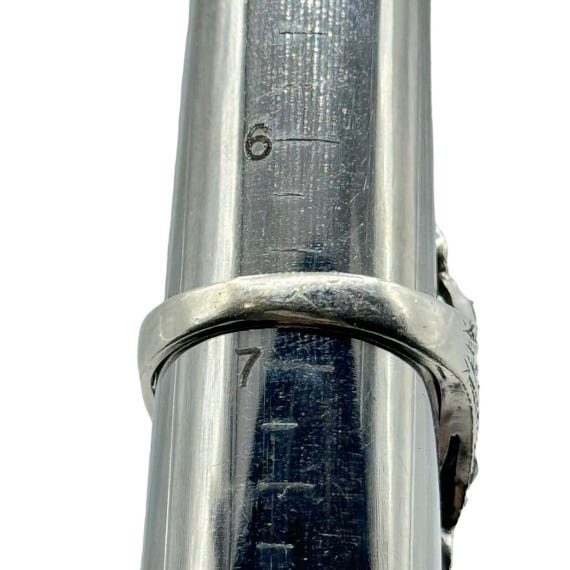 Large Sterling Silver Multi Gemstone Marcasite Ri… - image 7