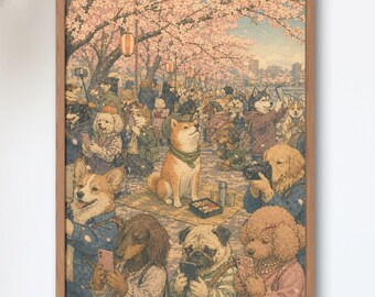 The Cherry Blossom Nobody Saw — Hanami Satire | Vintage Japanese Modern Tokyo Art Print