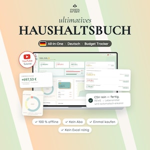 All-in-one Budget-Tool Deutsch | Budget Tracker |  All-in-One Haushaltsbuch | CSV Import | Offline | kein Abo | WEB Applikation | HTML