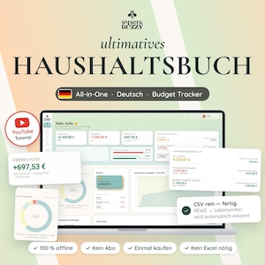All-in-one Budget-Tool Deutsch | Budget Tracker |  All-in-One Haushaltsbuch | CSV Import | Offline | kein Abo | WEB Applikation | HTML