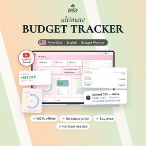 All-in-one Budget-Tool English | Budget Tracker |  CSV Import | Offline | No subscription | Web Application | HTML
