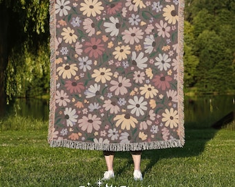 Flower Piano Surprise Song Woven Blanket Throw It Was Rare Acoustic Teenage Girl Christmas Gift Woven Tapestry Showgirl Eras Subtle Floral