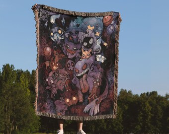 Anime Woven Blanket | Ghost Tapestry Throw