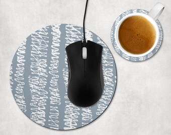 Scribble Mouse Pad, Fabric Mouse Pad, Fun Mouse Pad, New Job Gift, Coaster Set, Round Mouse Pad, Rectangle Mouse Pad, Assistant Gift