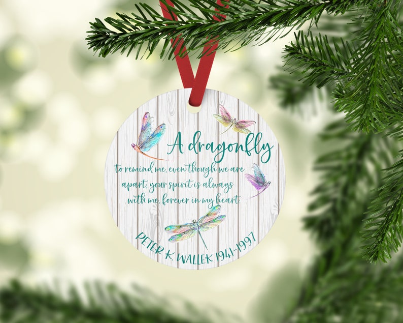 Download Dragonfly To Remind Me Forever In My Heart Dragonfly Memorial Ornament Christmas Ornament Dragonfly Memorial Angel Home Decor Home Living