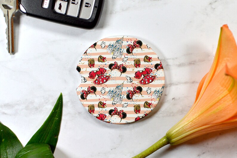 Car Accessories For Her Neoprene Cup Holder Coaster Bow Sandstone Coaster Auto Coaster Miss Mouse Clothes Car Coaster Coaster