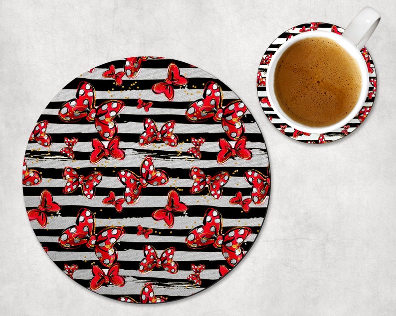 Mouse Bows Coaster Mouse Bows Mousepad Mouse Bows Mouse Pad Mouse Bows Mousepad Set