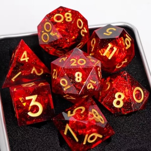 DND Sharp Edge Dice Set, Resin Dice For Dungeons and Dragons, D And D Dice Set - Best Gift