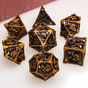 Metal DND Dice, Ancient DND Dice Set, Dragon Dice Set , D20 Dungeon and Dragon Dice - Role Playing Games