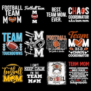 Football Team Mom PNG for Sublimation | Football Season png | Sports T-Shirt | Football Life Digital Design | Cute Football Mom png File