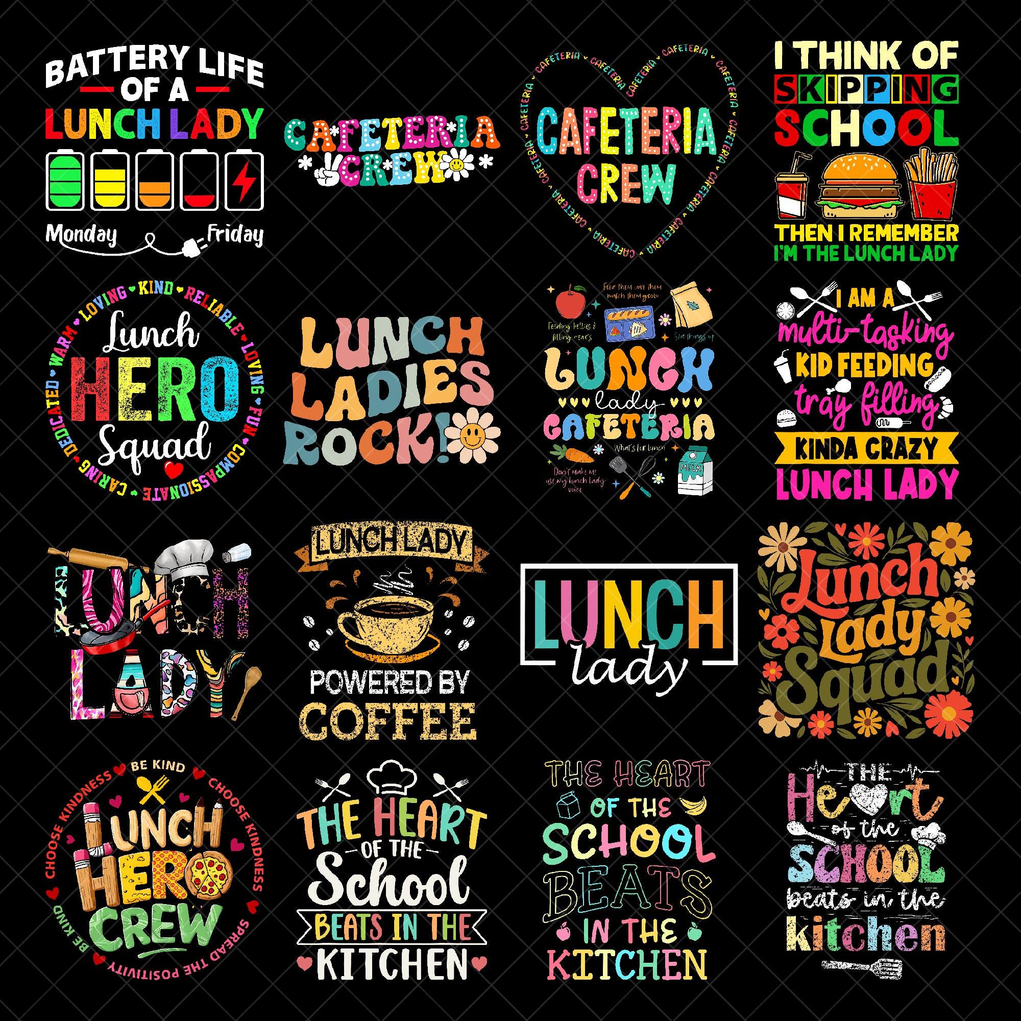 Lunch Lady Png Bundle, Cafeteria Crew Png, School Cafeteria Worker Sublimation Designs, Squad, Best Lunch Lady Ever, Back to School Gift