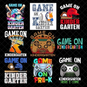 Gaming Back to School Bundle Png, Game On Kindergarten Png 1. Schultag für Gamer, Png für Gamer, Back to School Png Digitaler Download