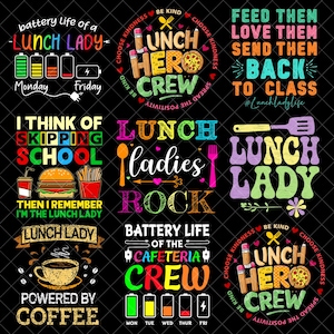Lunch Lady Png Bundle, Cafeteria Crew Png, School Cafeteria Worker Sublimation Designs, Squad, Best Lunch Lady Ever, Back to School Gift