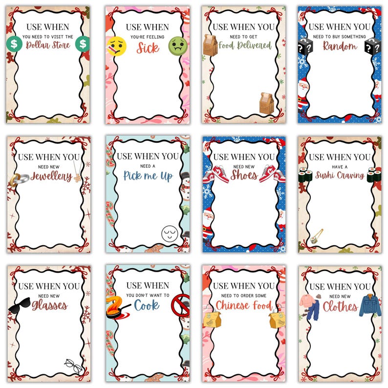 Christmas Gift Card Book Christmas Personalized Gift Card Holder Christmas Gift Card Booklet for Teens Printable Holiday Gift Card Envelopes image 6