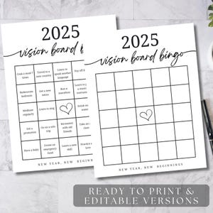 2025 Bingo Template 2025 Bingo Karte 2025 Vision Board Bingo Vision Brettspiel Party Spiel PRINTABLE 2025 Bingo Printable Bingo 2025 Minimal Bingo