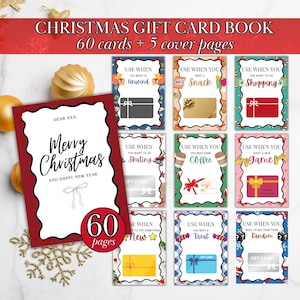 Christmas Gift Card Book Christmas Personalized Gift Card Holder Christmas Gift Card Booklet for Teens Printable Holiday Gift Card Envelopes