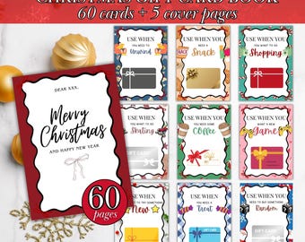 Christmas Gift Card Book Christmas Personalized Gift Card Holder Christmas Gift Card Booklet for Teens Printable Holiday Gift Card Envelopes