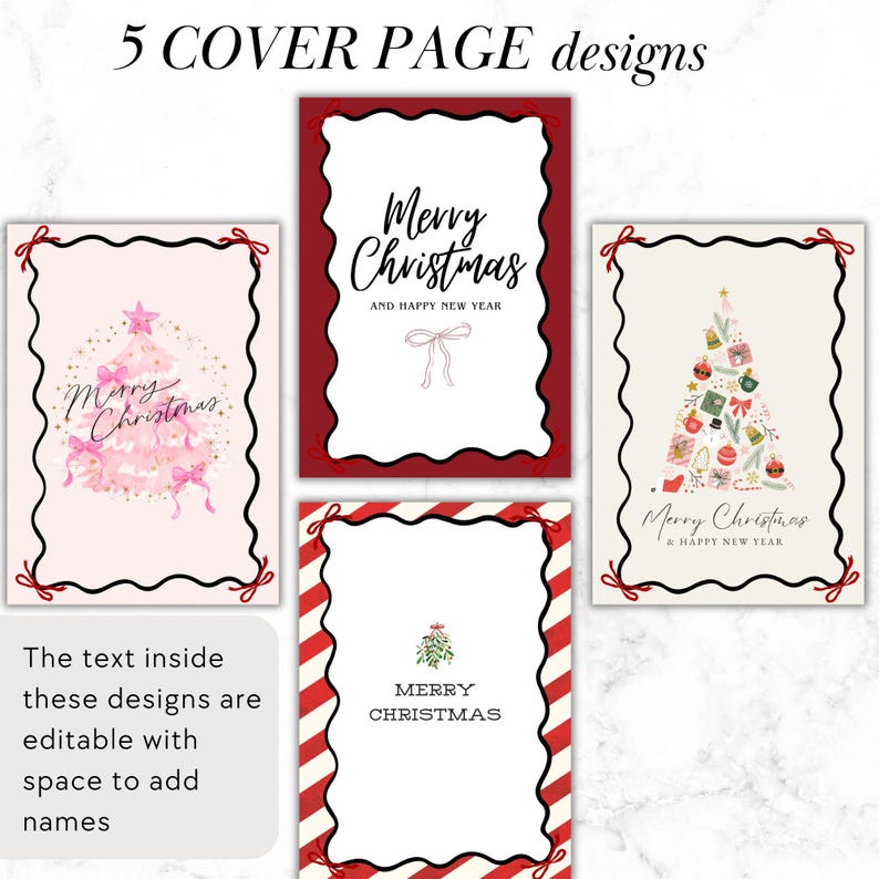Christmas Gift Card Book Christmas Personalized Gift Card Holder Christmas Gift Card Booklet for Teens Printable Holiday Gift Card Envelopes image 8