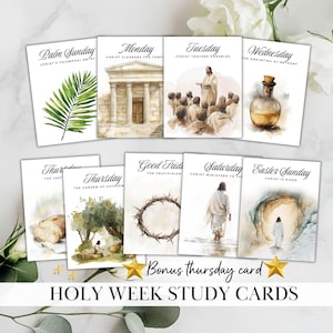 Holy Week Cards LDS Holy Week Easter Study Easter Week Printouts  Easter Story Kids Printable Holy Week Countdown Easter Scripture Cards