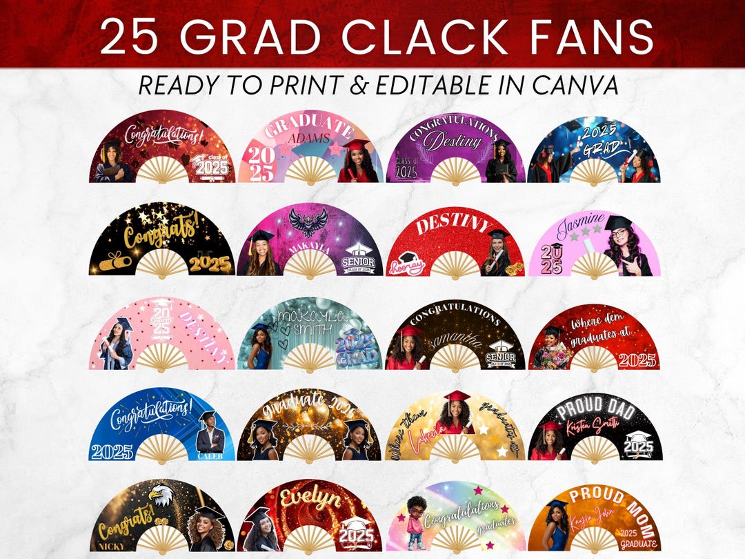 Graduation Clack Fan Templates Grad Clack Hand Fan Template Grad Clack ...