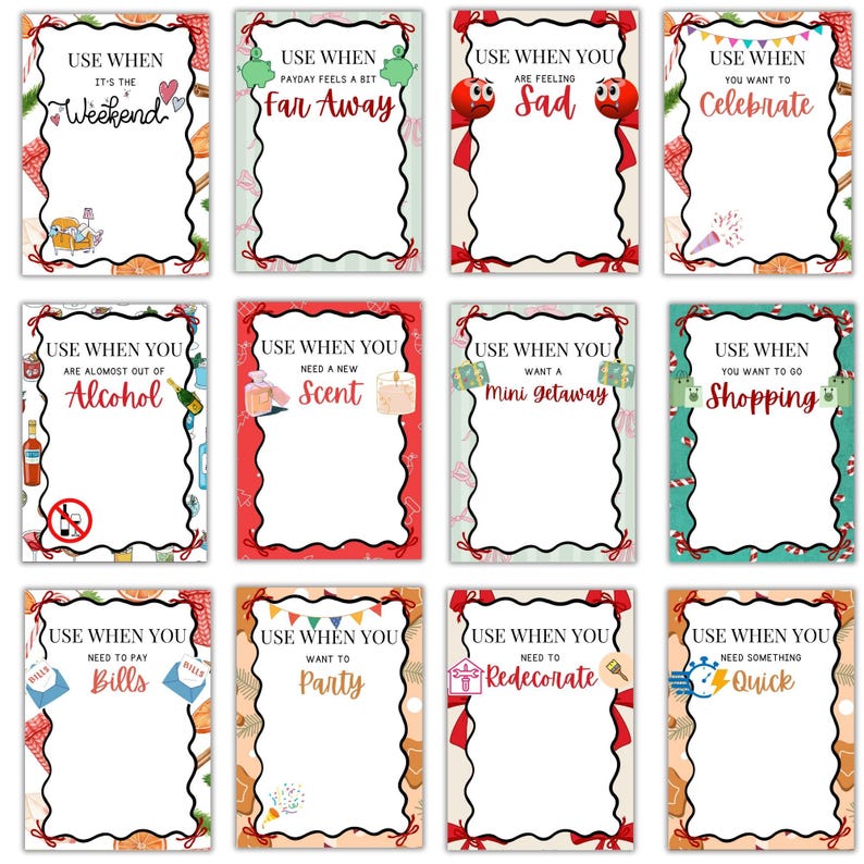 Christmas Gift Card Book Christmas Personalized Gift Card Holder Christmas Gift Card Booklet for Teens Printable Holiday Gift Card Envelopes image 5