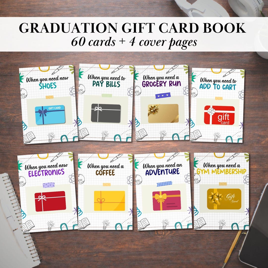 Graduation Gift Card Booklet College Grad Printable Gift Card Holder ...