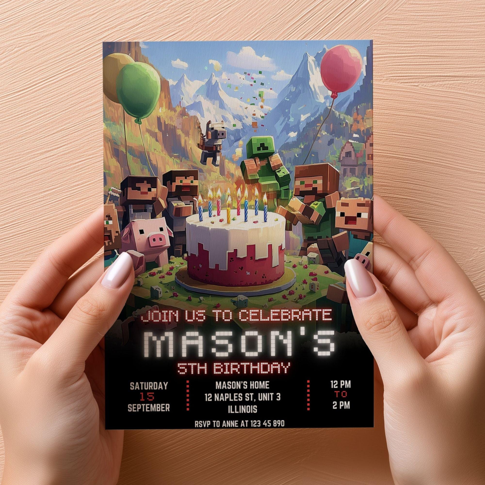 Minecraft Invite for Phone & Print